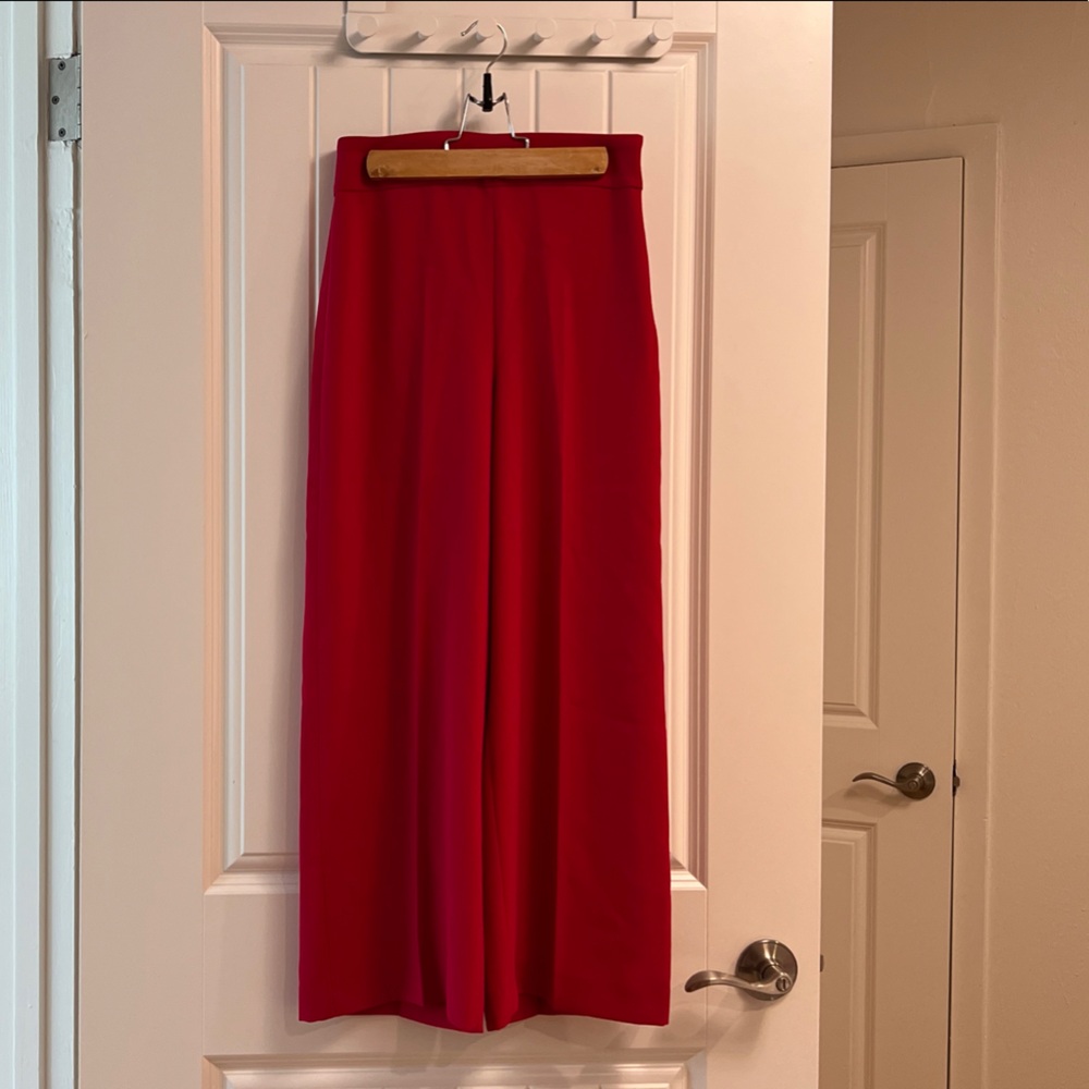 Zara Red Wide Leg Pants
